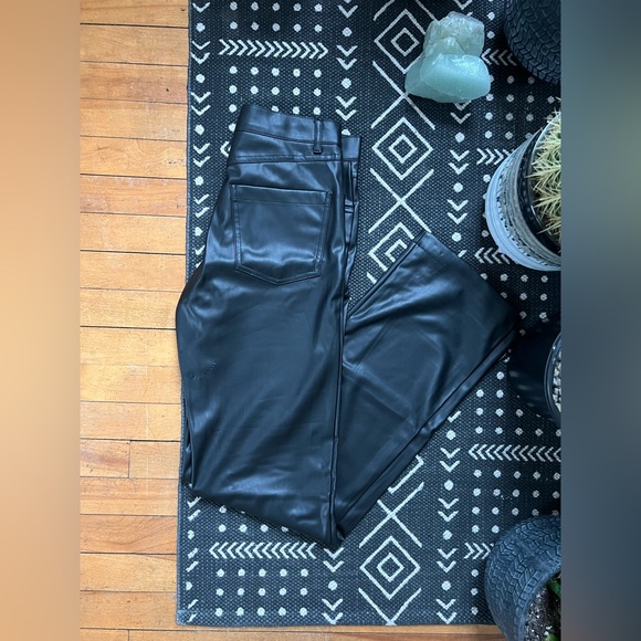 ZARA Faux Leather Straight Leg Pants - Picture 7 of 11